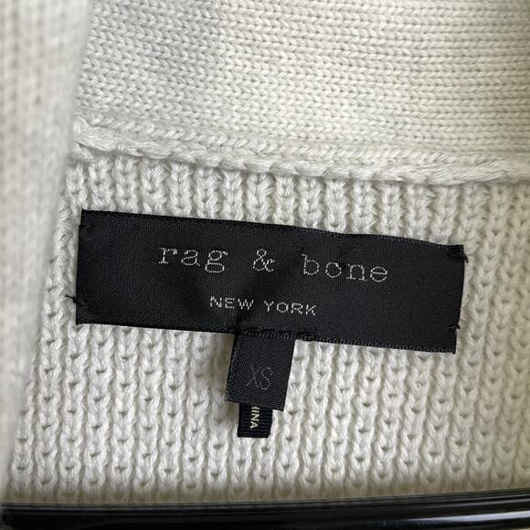 Rag and Bone Cardiff Cardigan Sweater Mens XS White Shawl Collar Button NWOT - Picture 7 of 8